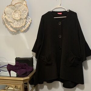 Seven karat black aline beautiful coat